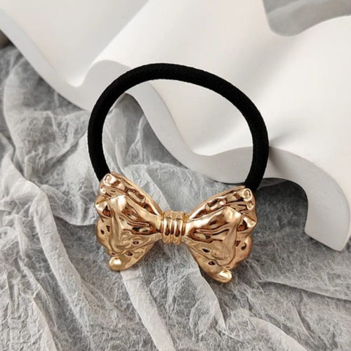 Textured Gold Bow Tie