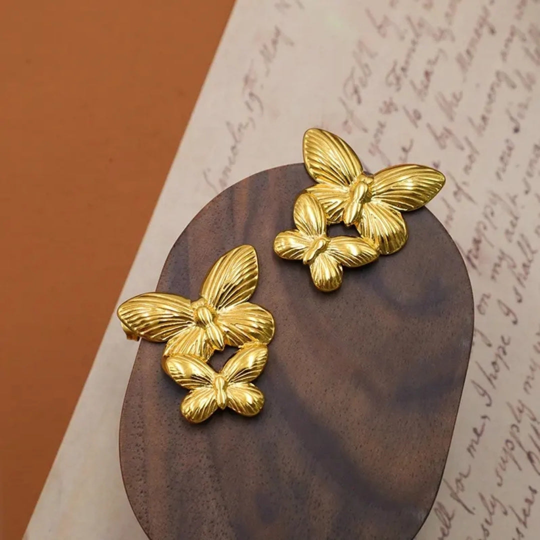 Golden Butterfly Earrings