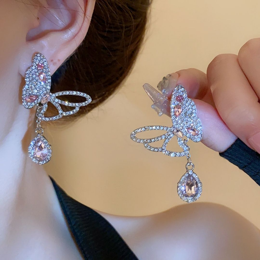 Rosé Wings of Desire Drop Earrings