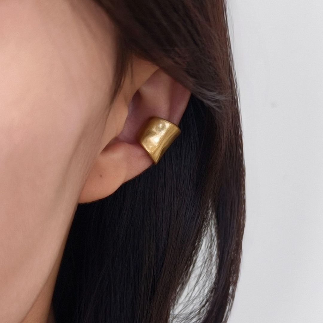 Linear Wide-Band Cuff Earrings