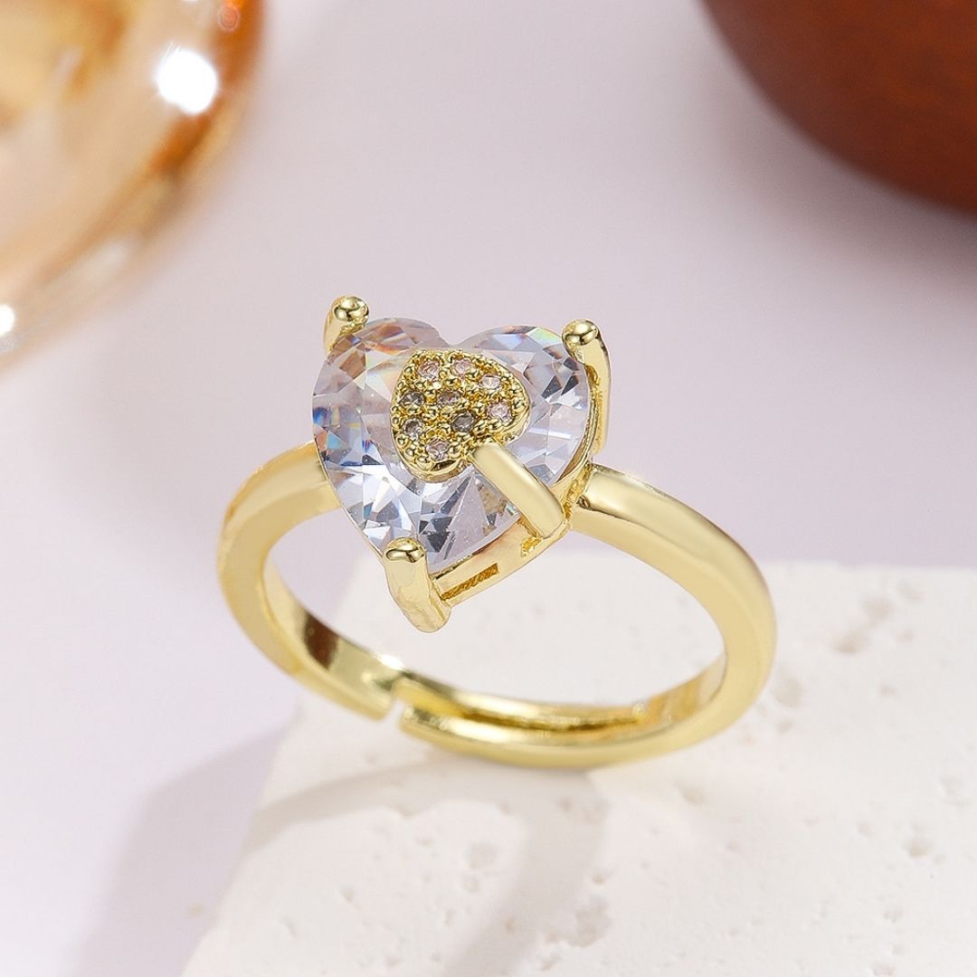 Golden Sacred Heart Ring