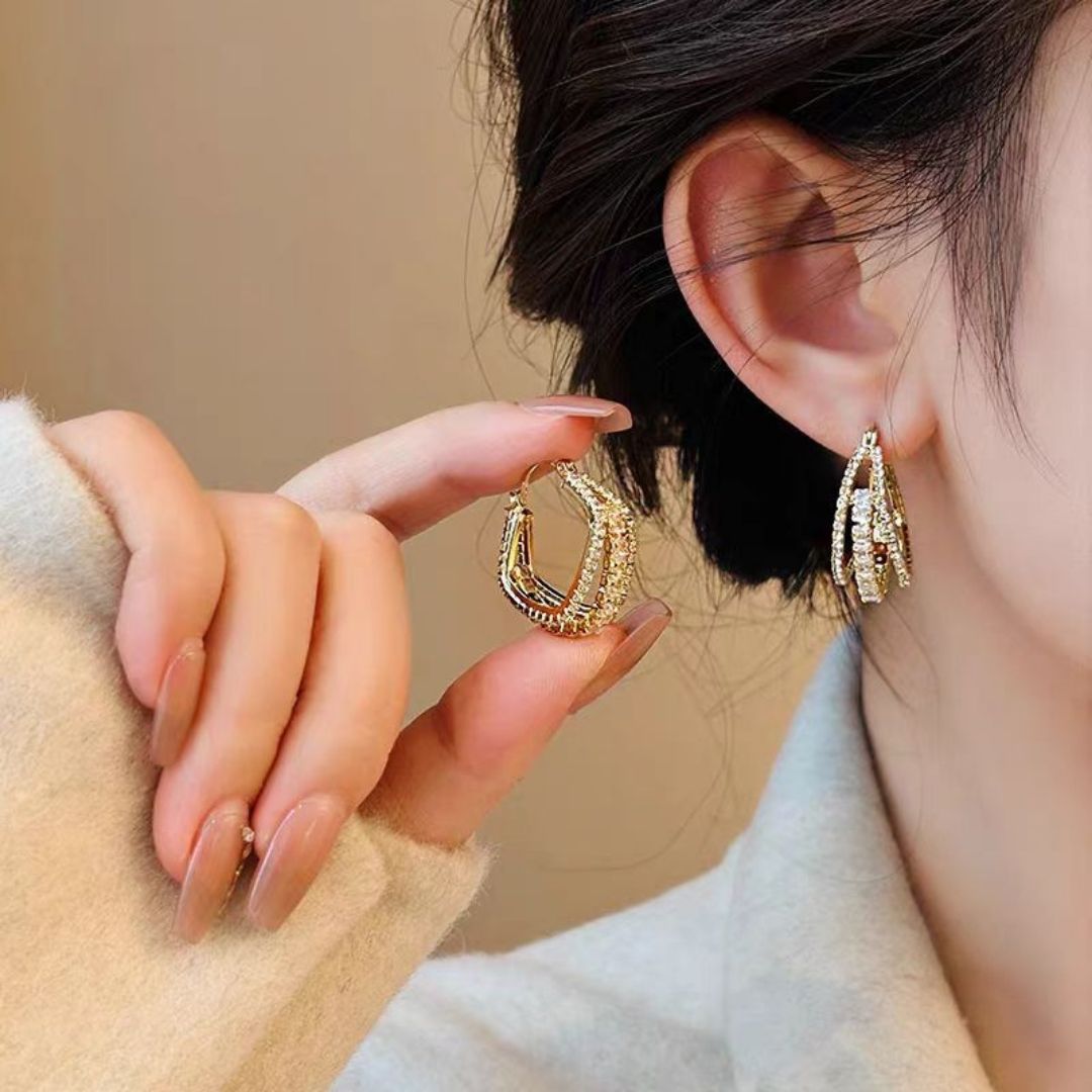 Linear Luxe Hoops Earrings