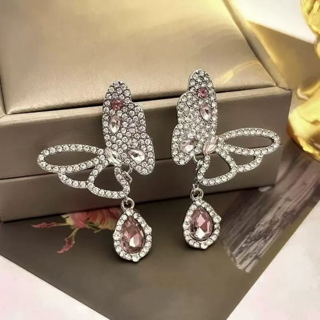 Rosé Wings of Desire Drop Earrings