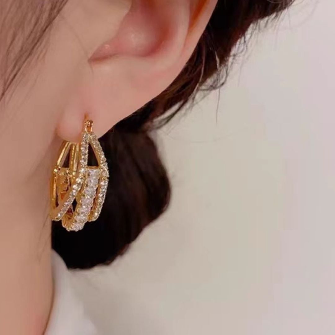 Linear Luxe Hoops Earrings