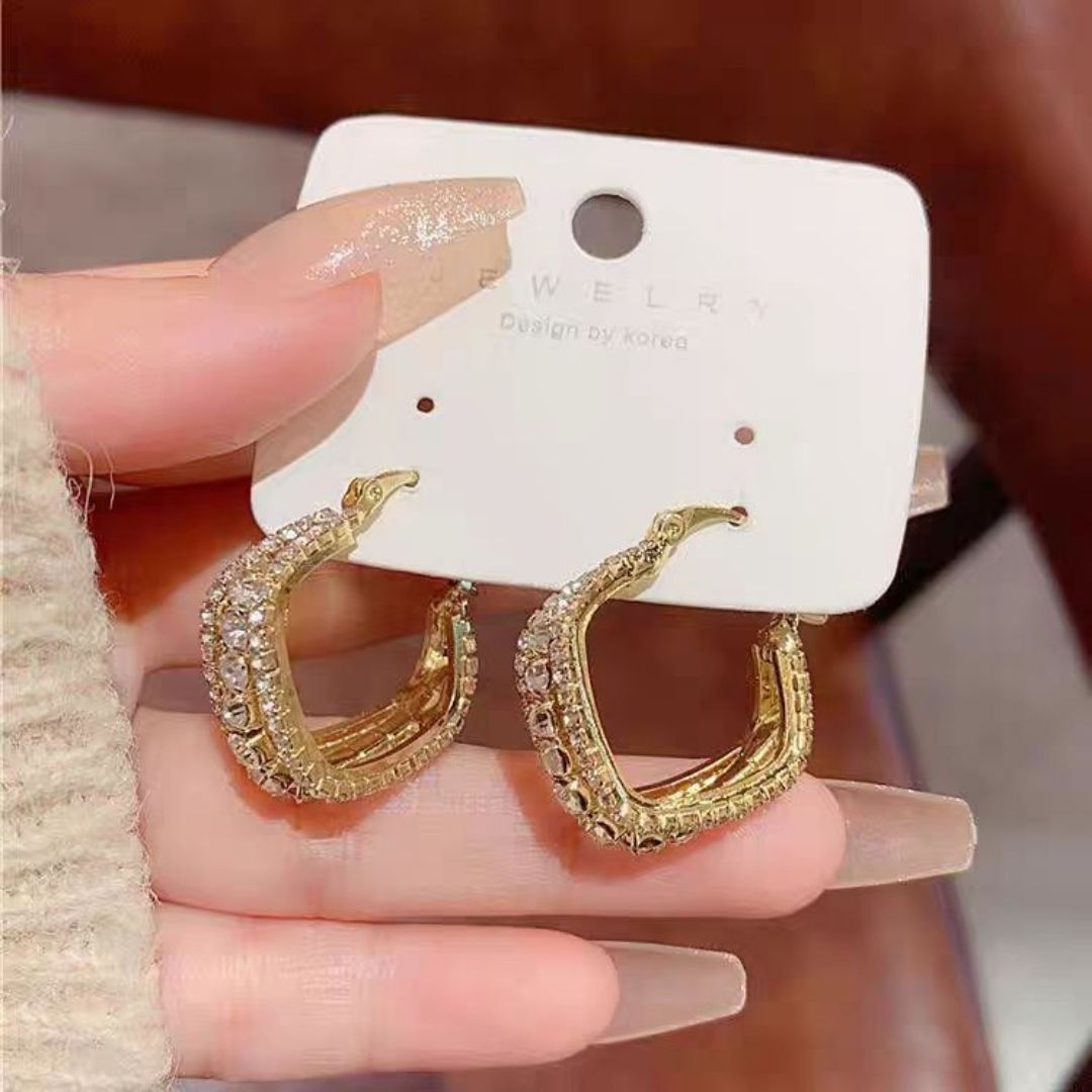 Linear Luxe Hoops Earrings