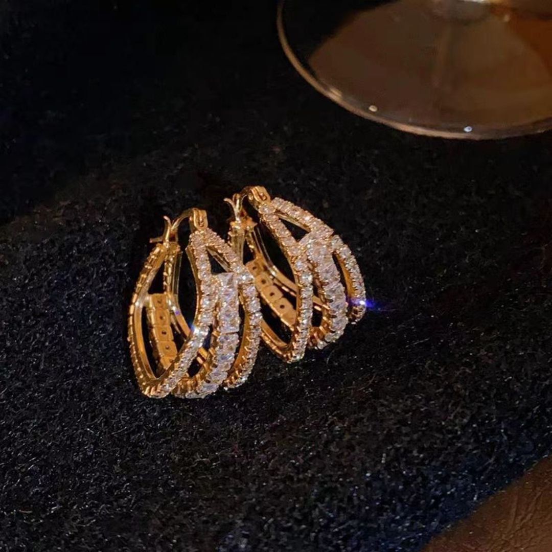 Linear Luxe Hoops Earrings