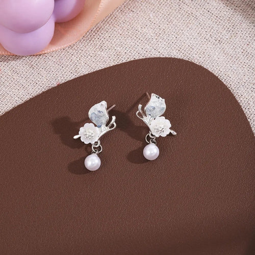 Oceanic Bloom Pearl Earrings