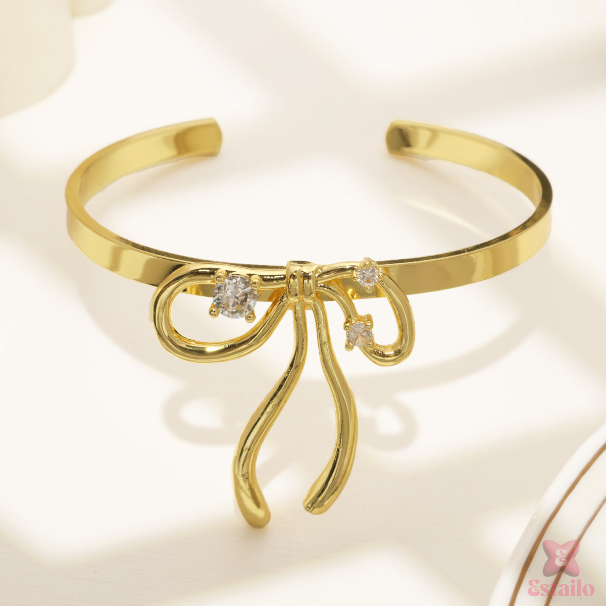 Gold Bow Cuff Bracelet