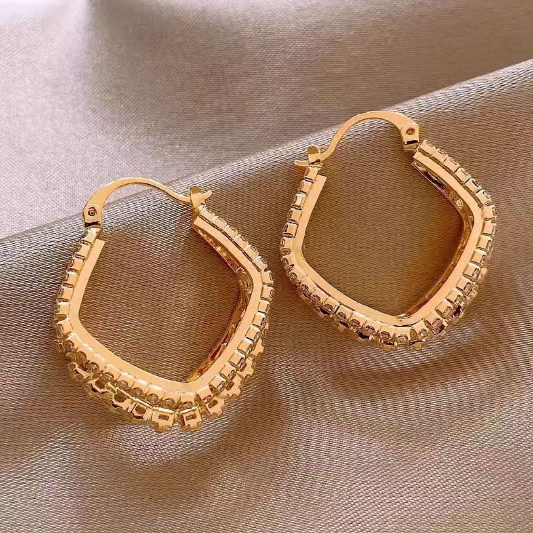 Linear Luxe Hoops Earrings