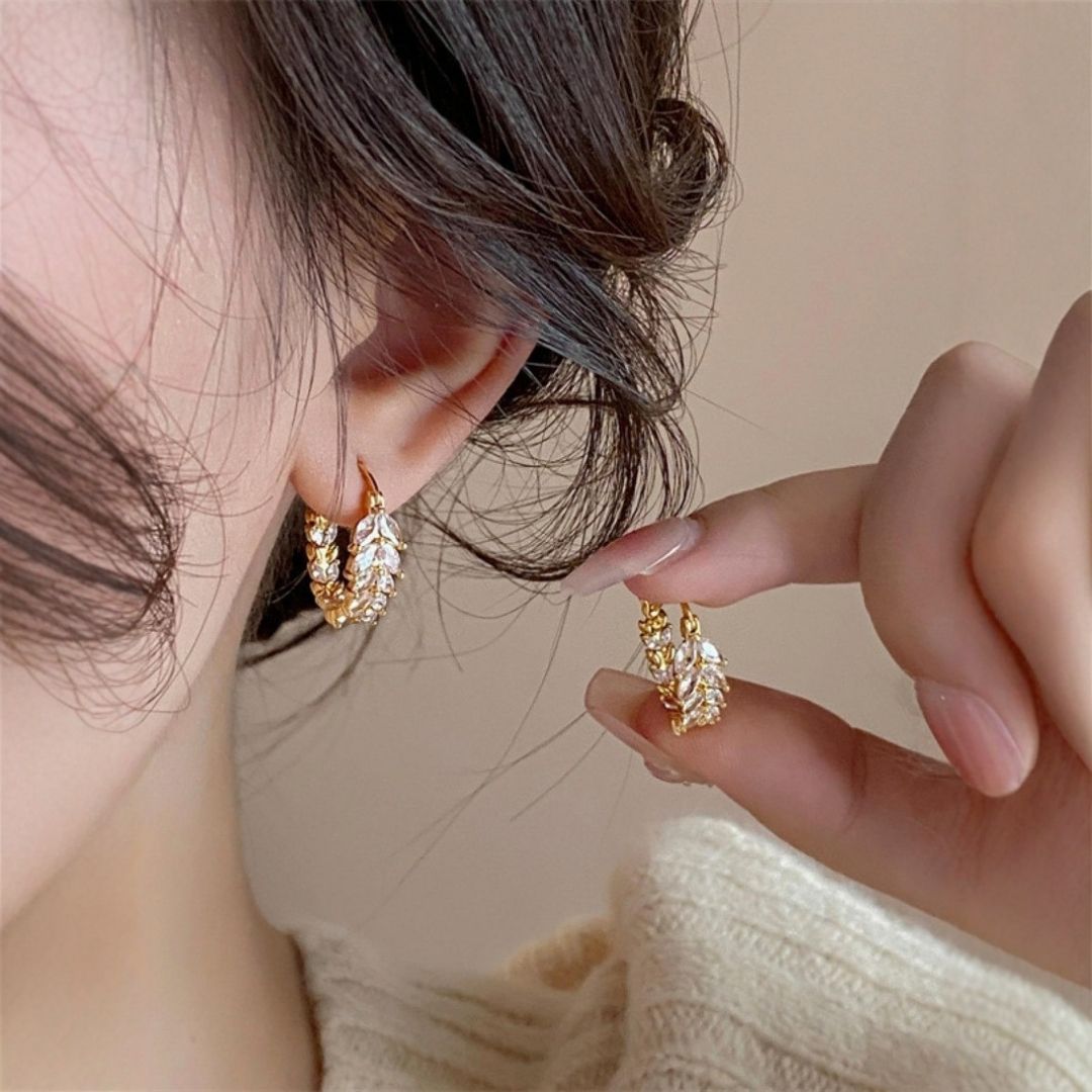 Victoria Leaf Hoop Earrings