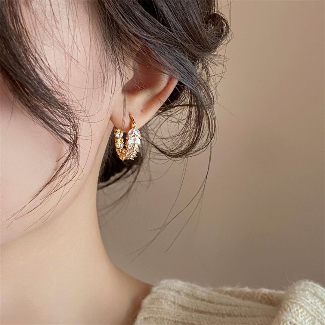Victoria Leaf Hoop Earrings