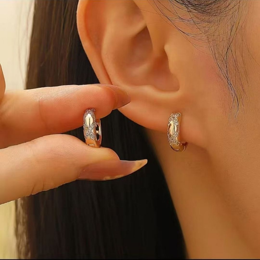 Intersect Gold Hoops Earrings