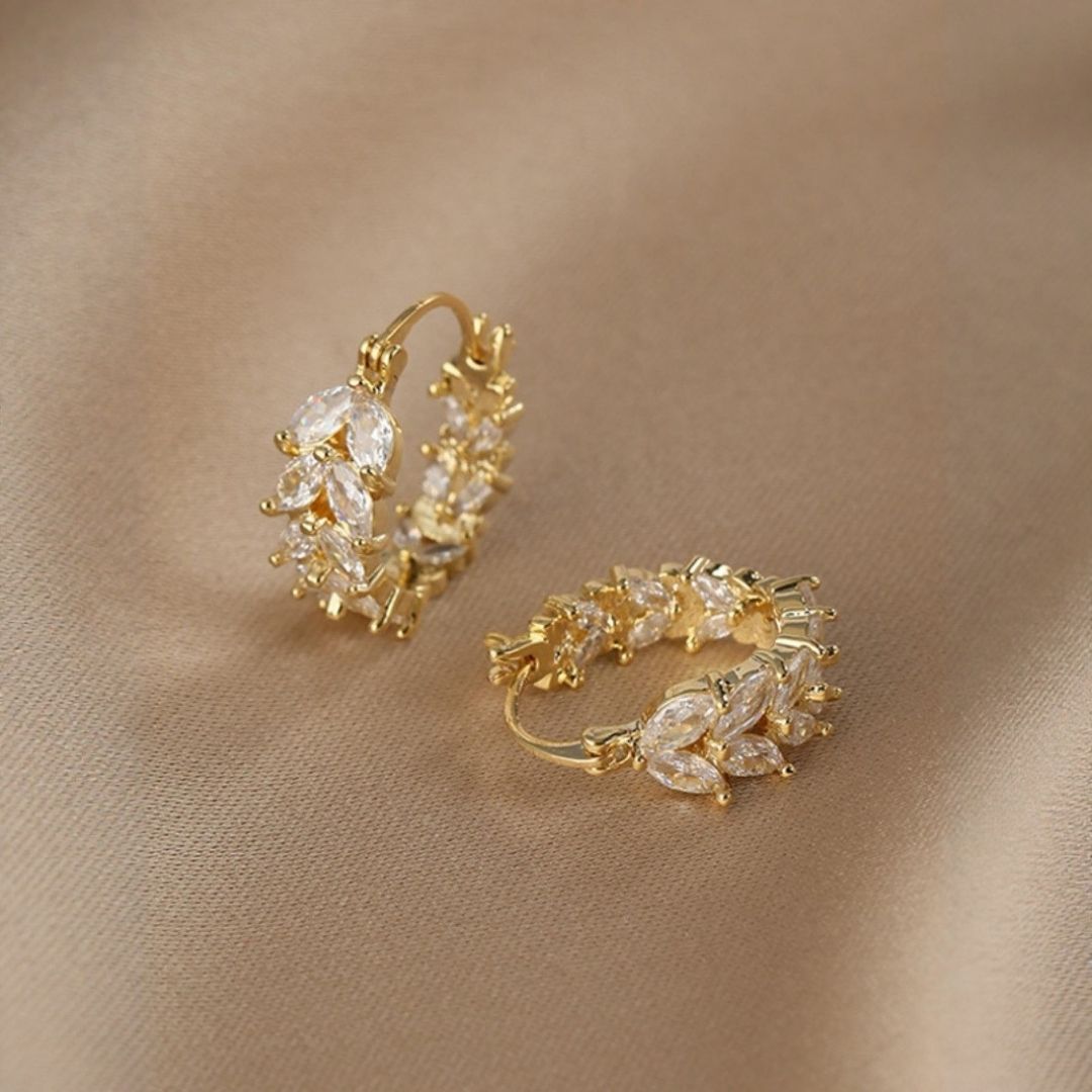 Victoria Leaf Hoop Earrings