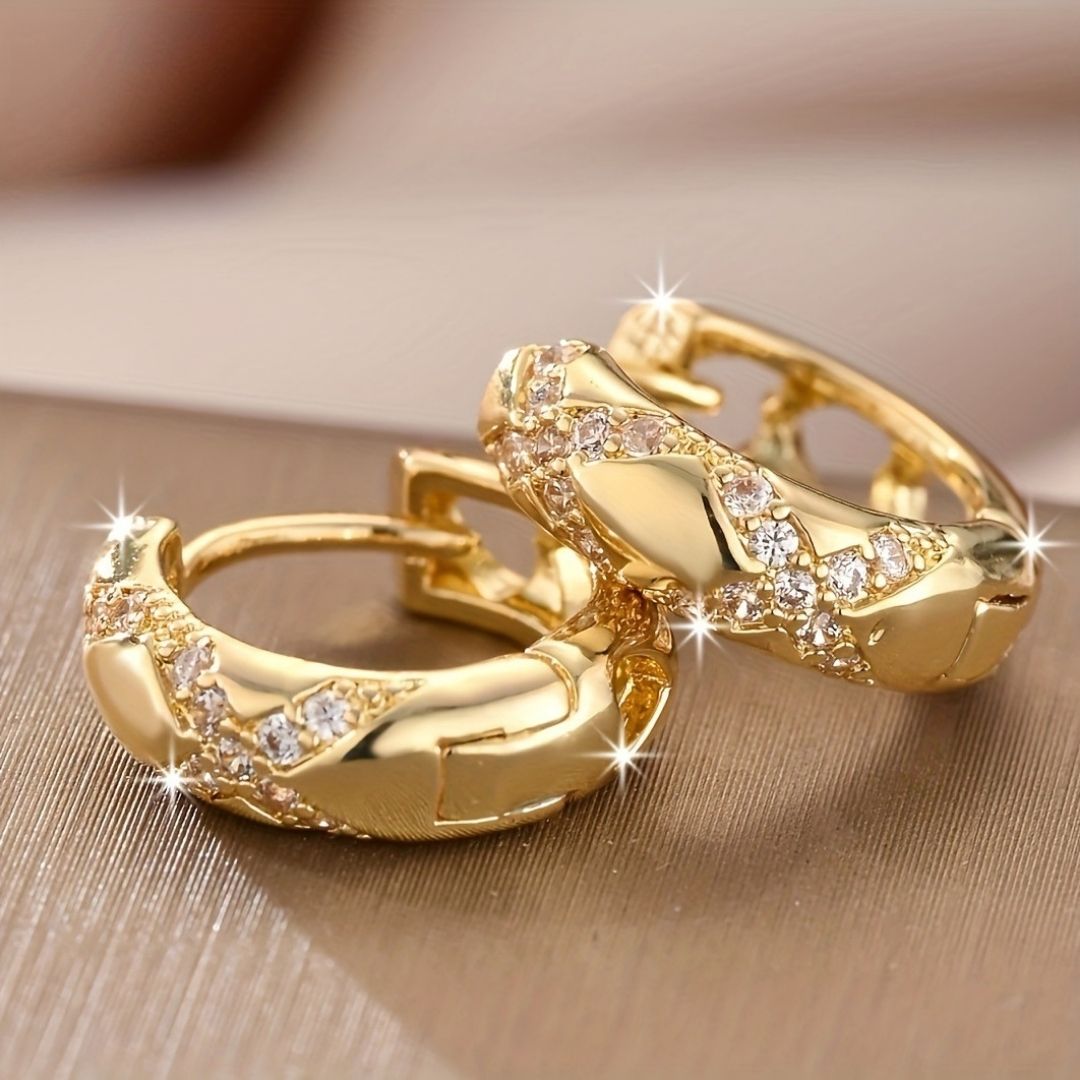 Intersect Gold Hoops Earrings