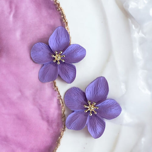 Lavender Flower Stud Earring