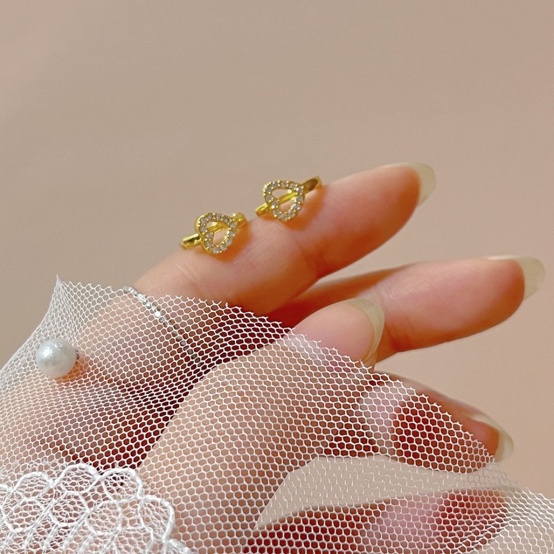 Heart Huggie Hoops Earrings