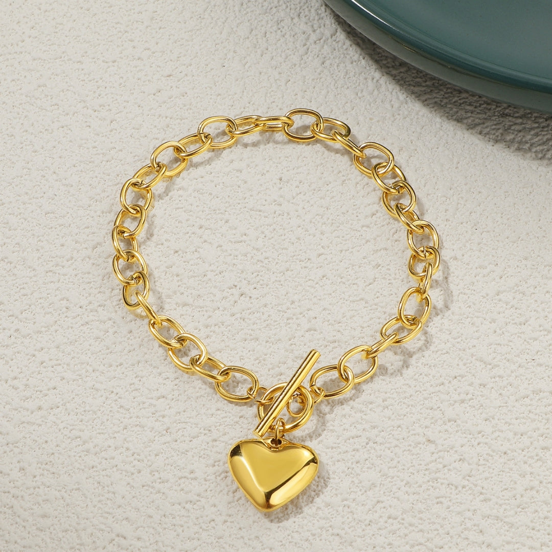 Golden Heart Toggle Bracelet