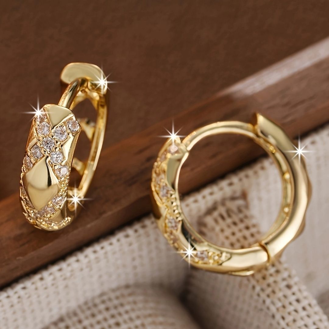 Intersect Gold Hoops Earrings