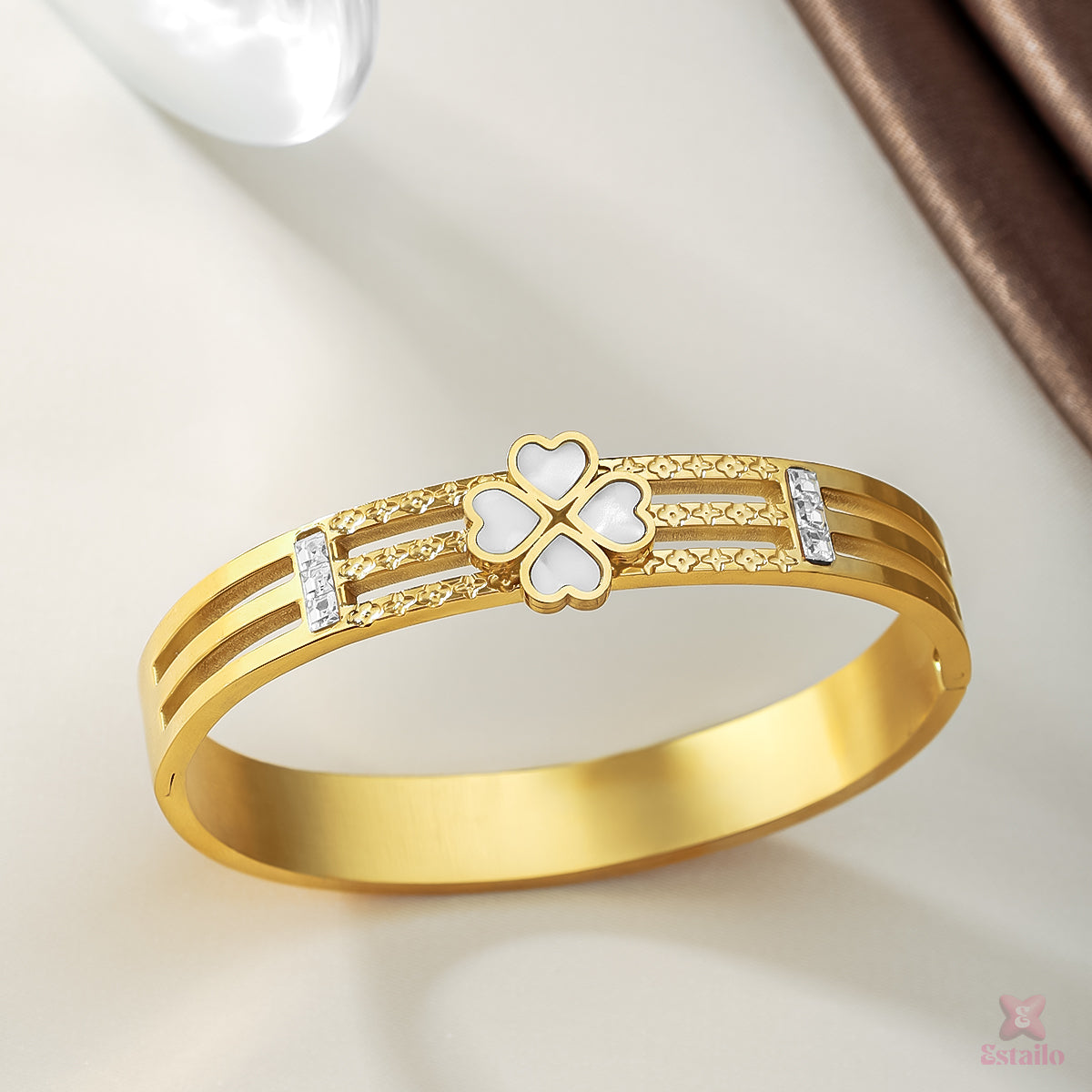 Golden Daisy Cuff Bracelet