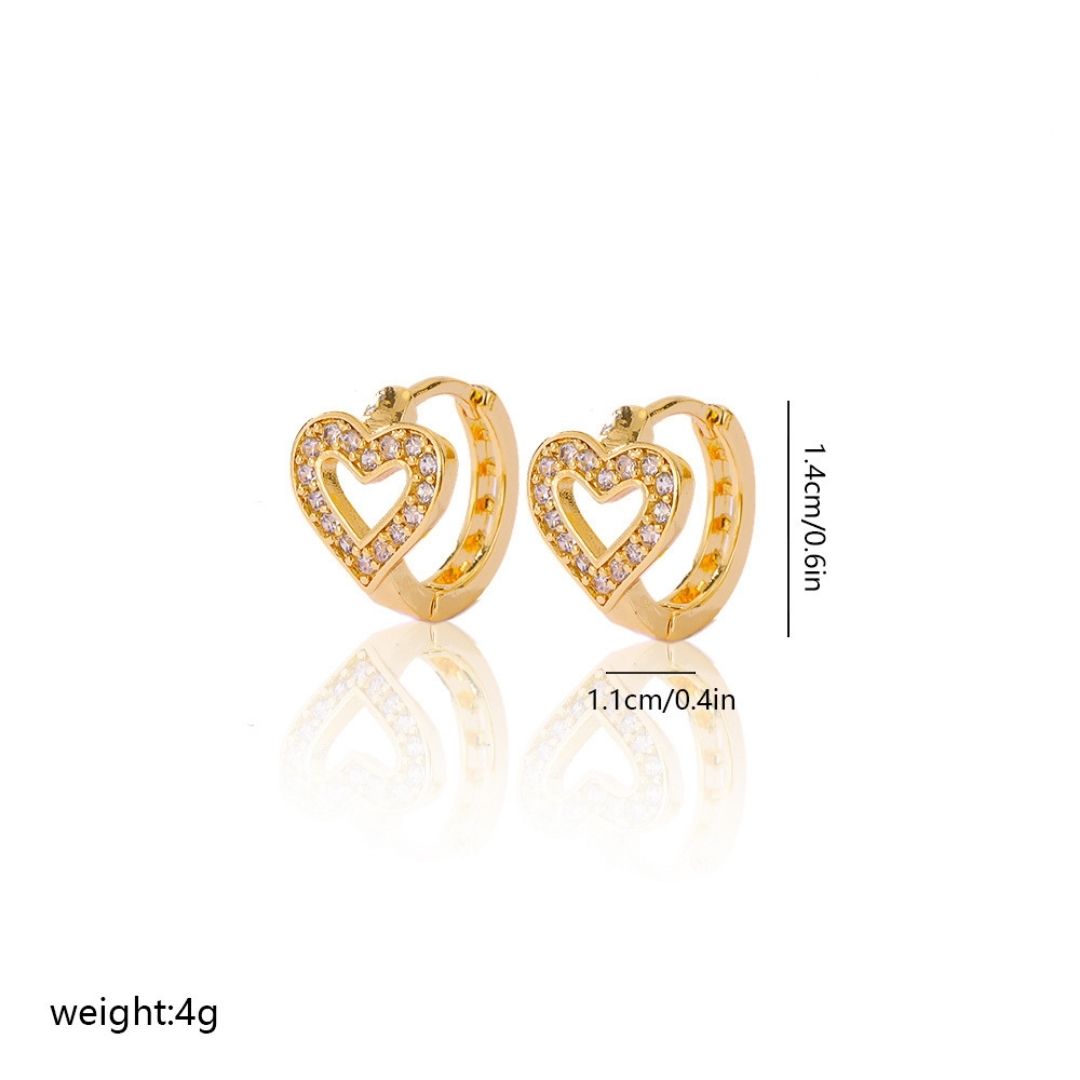 Heart Huggie Hoops Earrings