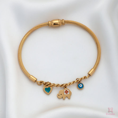 Heart & Eye Charm Bracelet