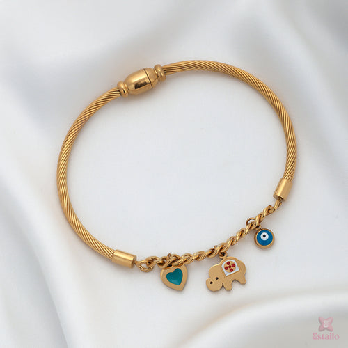 Heart & Eye Charm Bracelet