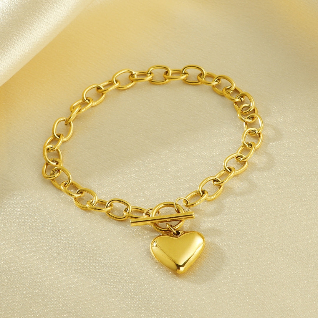 Golden Heart Toggle Bracelet