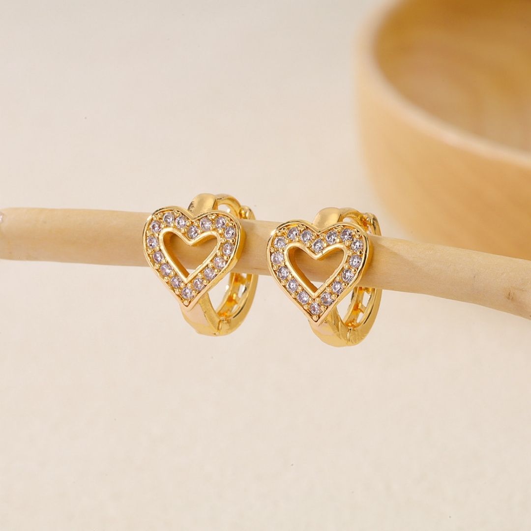 Heart Huggie Hoops Earrings