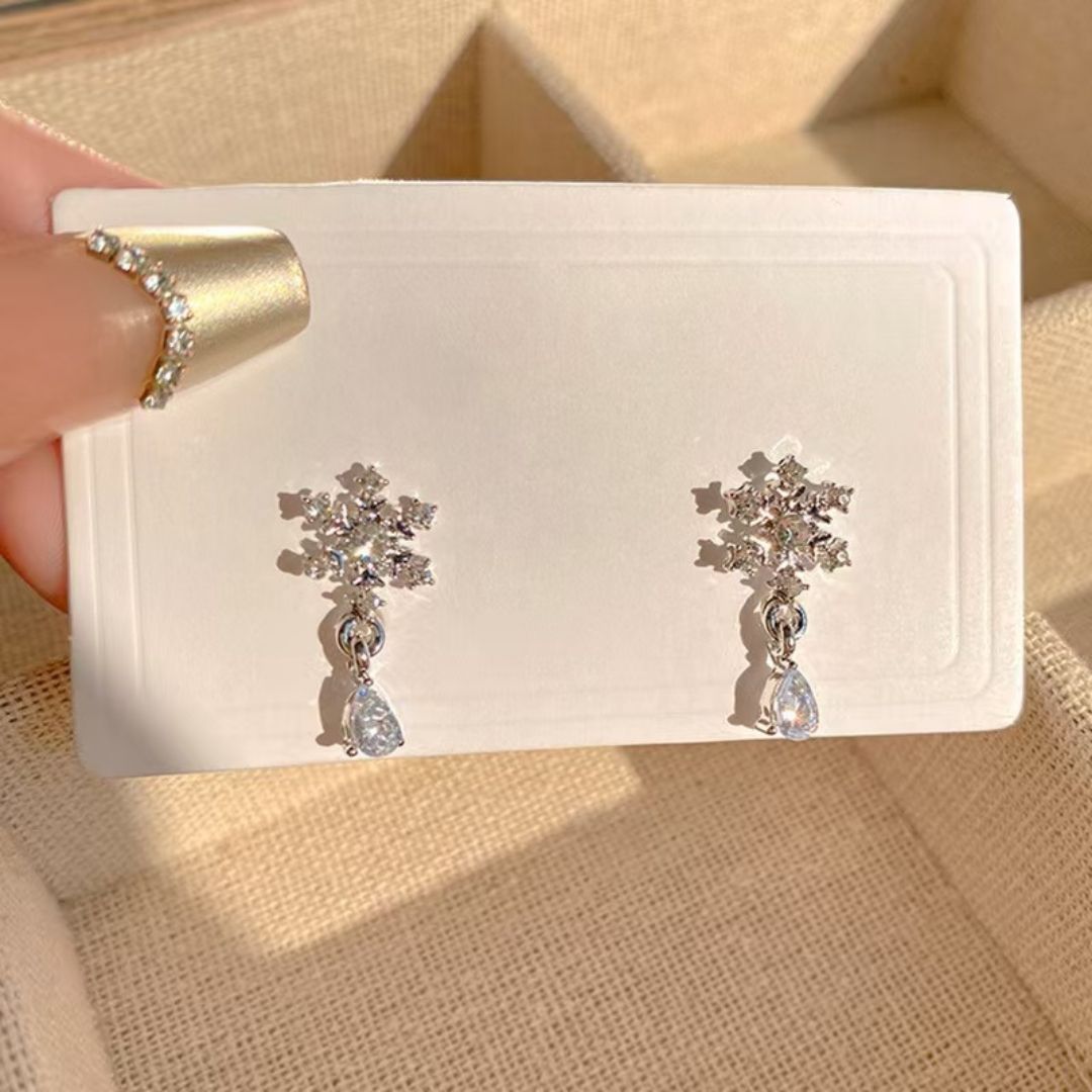 Midnight Snowfall Studs Earrings