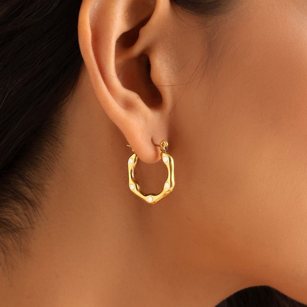 Halo Ivory Polka Earrings