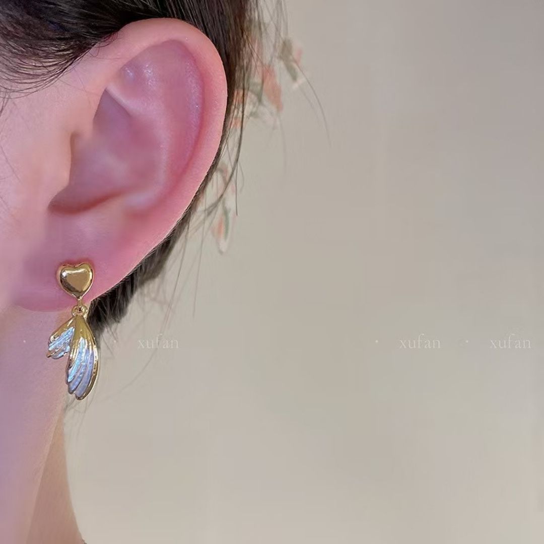 Gilded Whimsical Wingbeat Studs Earrings