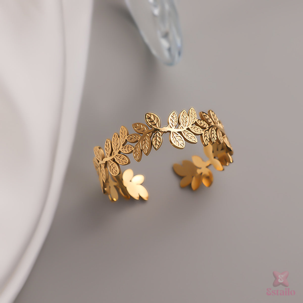 Golden Leaf Statement Bracelet