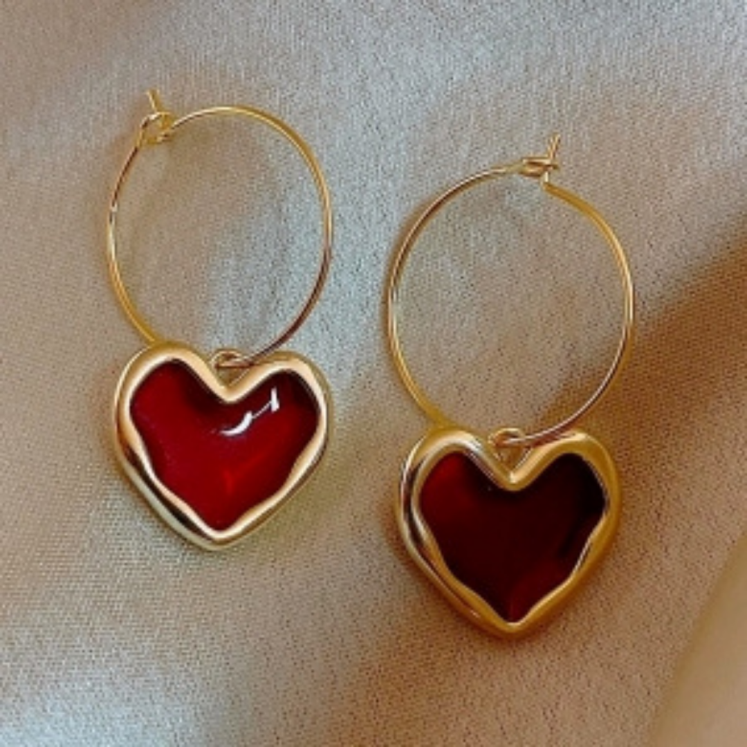 Cupid Fall Heart Earrings