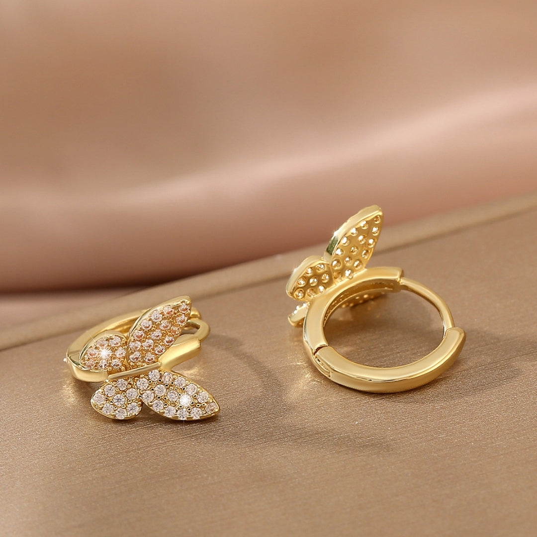 Golden Wing Huggies Earrings