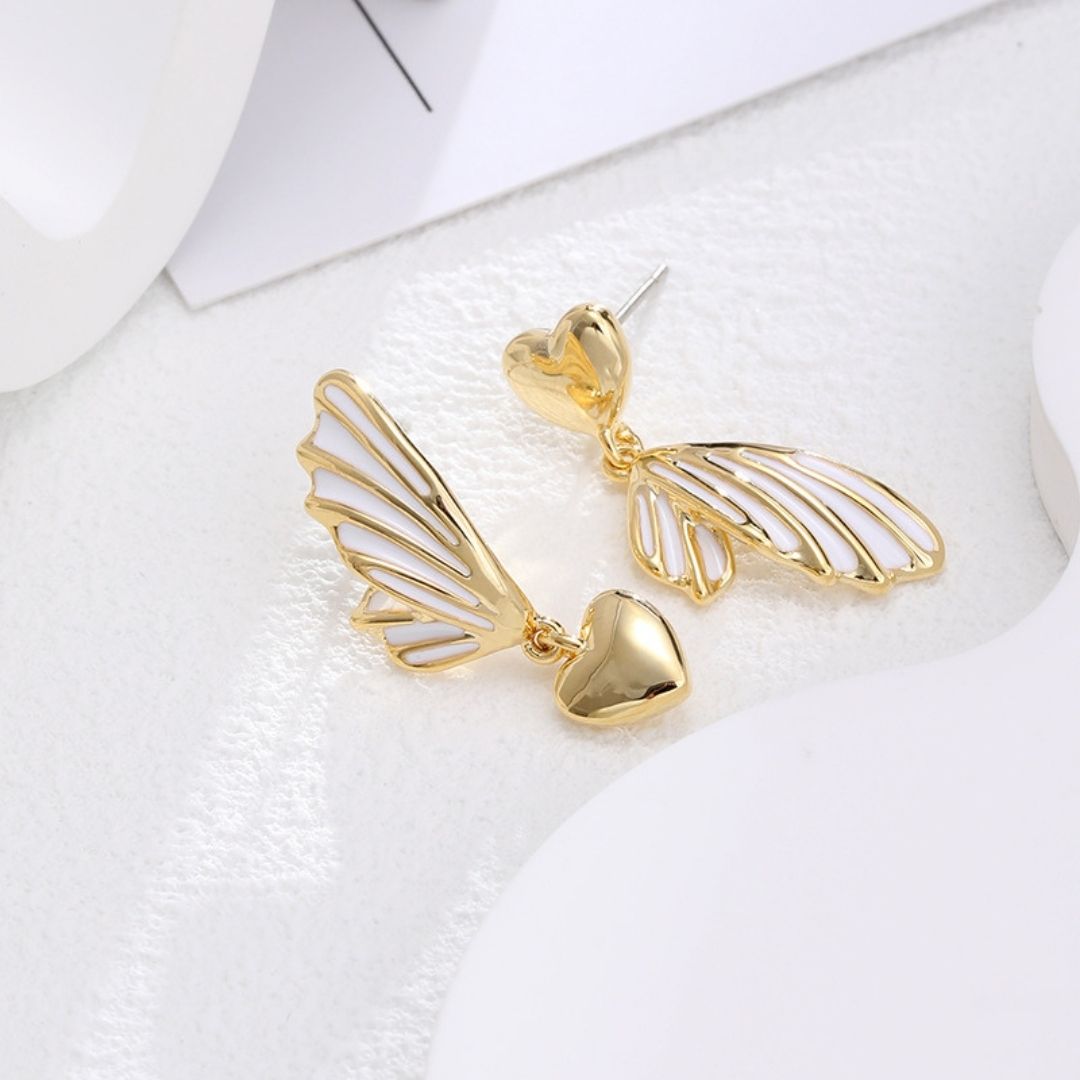 Gilded Whimsical Wingbeat Studs Earrings