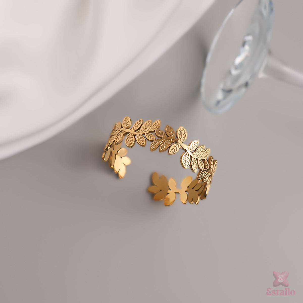 Golden Leaf Statement Bracelet