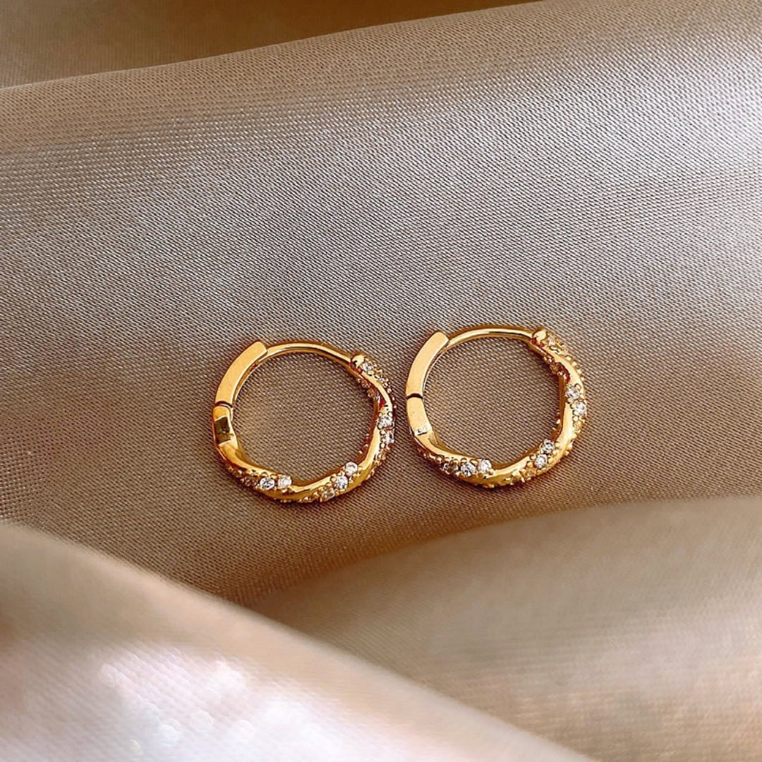 Petite Zircon Embrace Hoops Earrings