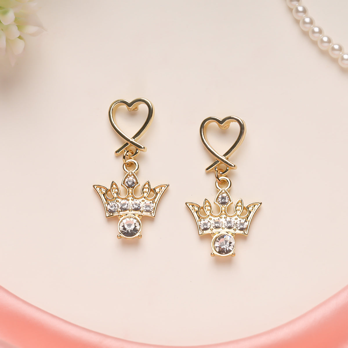 Princess Heart Hoops Earrings