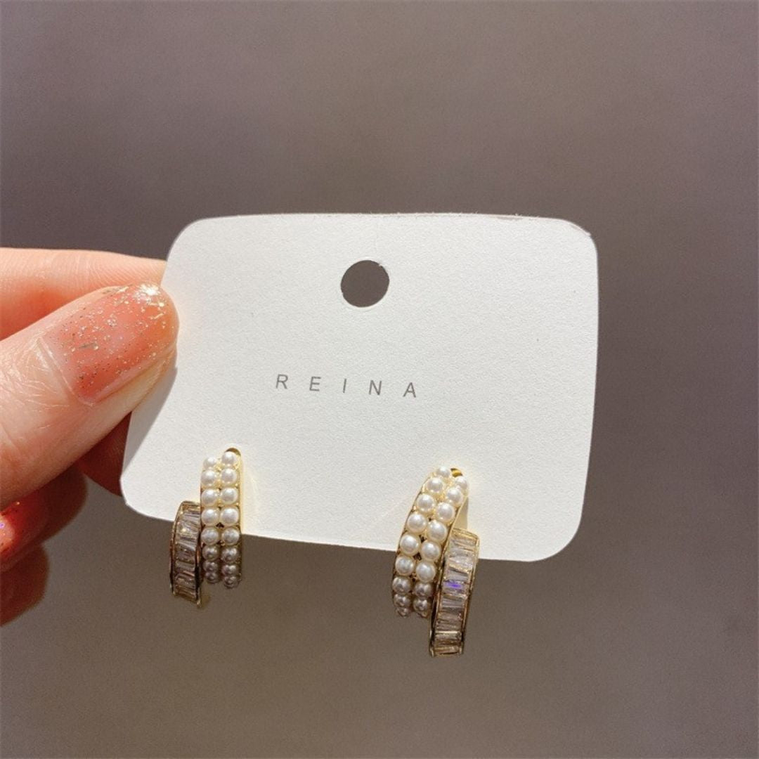 Pearl & Stone Cuffs Earring