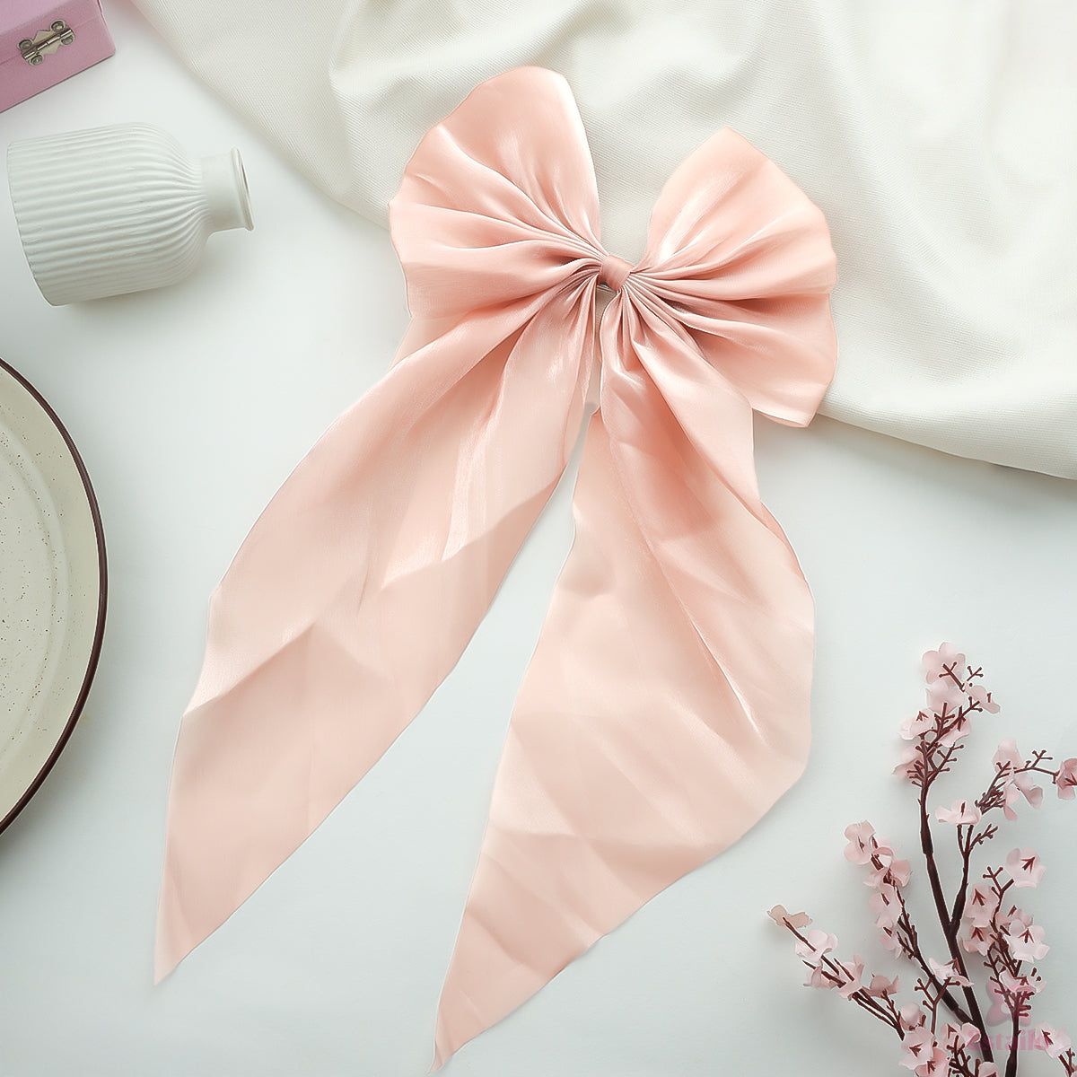 Apricot Bow Clip