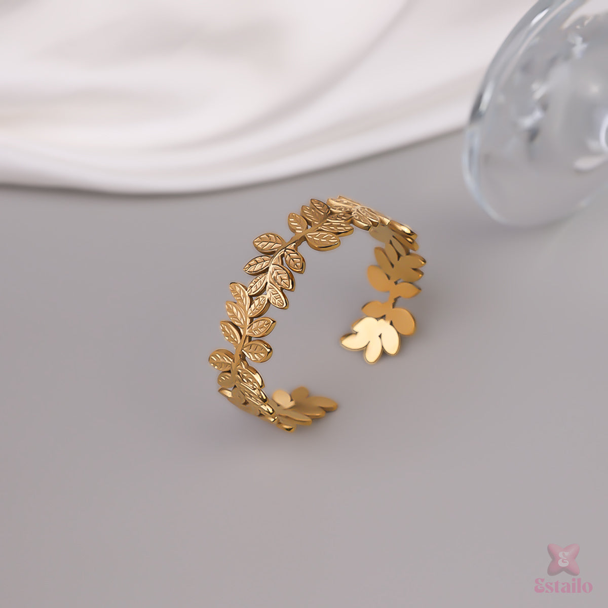 Golden Leaf Statement Bracelet