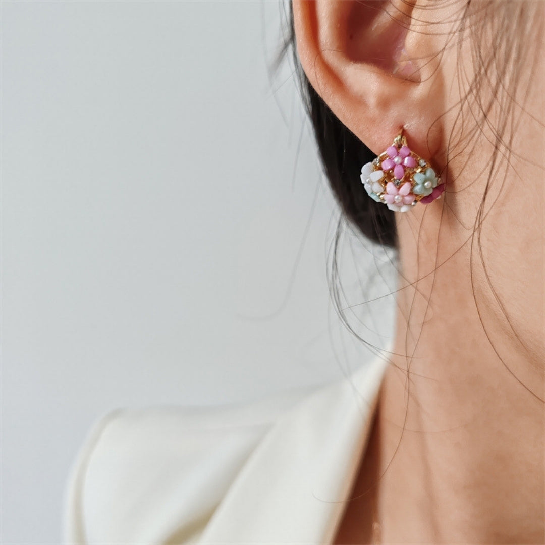 Floral Bloom Studs Earrings