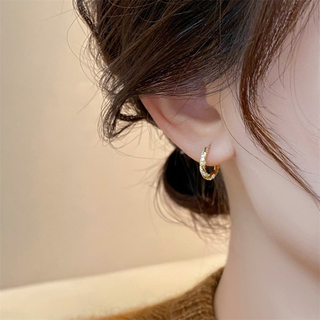 Petite Zircon Embrace Hoops Earrings