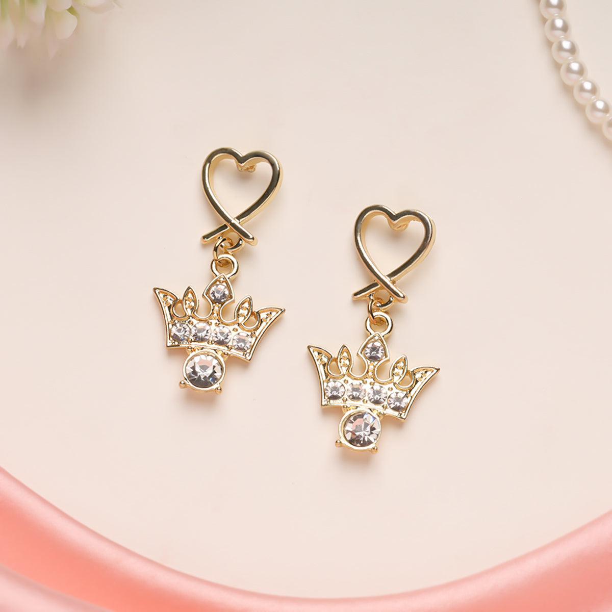 Princess Heart Hoops Earrings