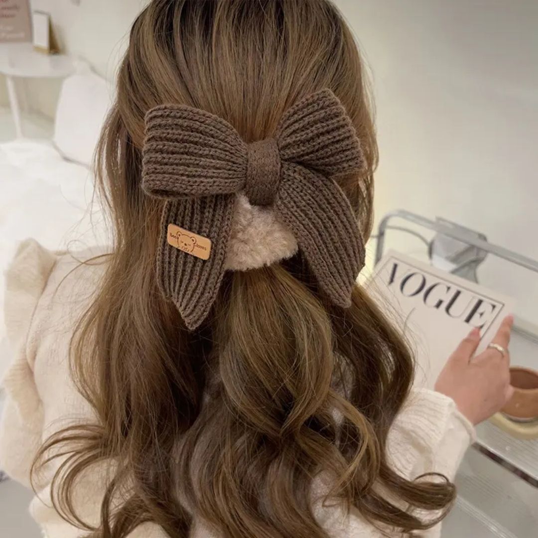 Brown Fuzzy scrunchie