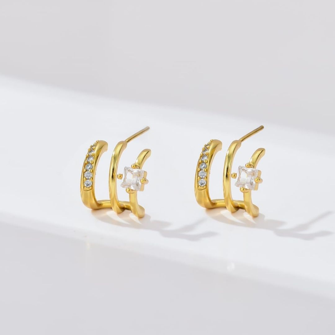 Starlight Tiered Hoops Earrings