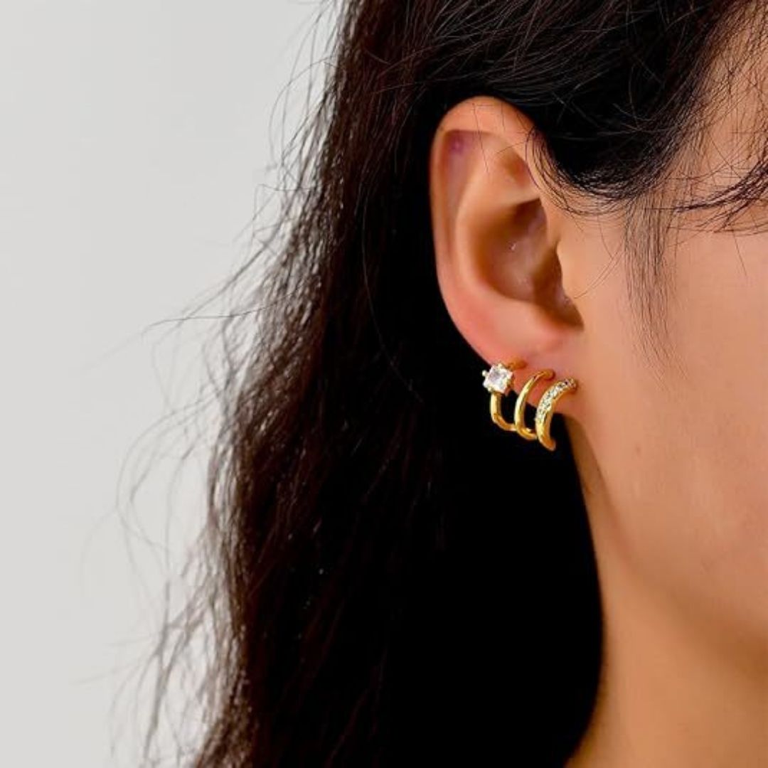 Starlight Tiered Hoops Earrings