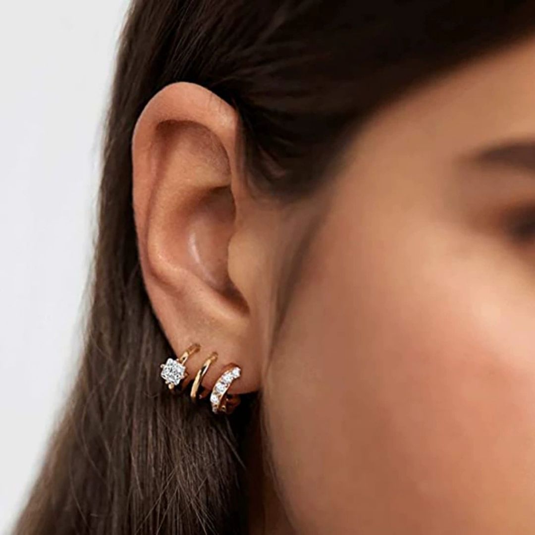 Starlight Tiered Hoops Earrings