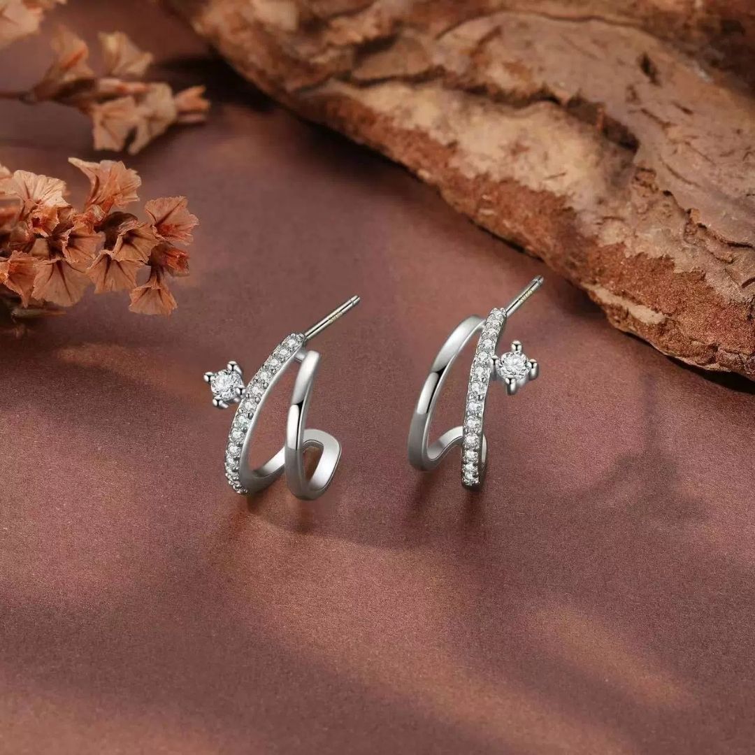 Celestial Triple-Stream Studs Earrings