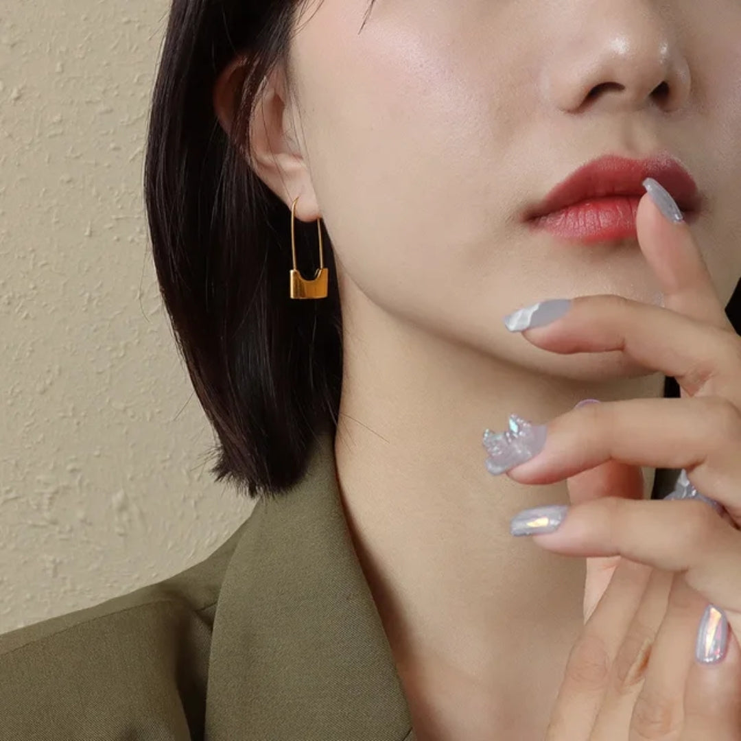 Edgy Lock Earrings